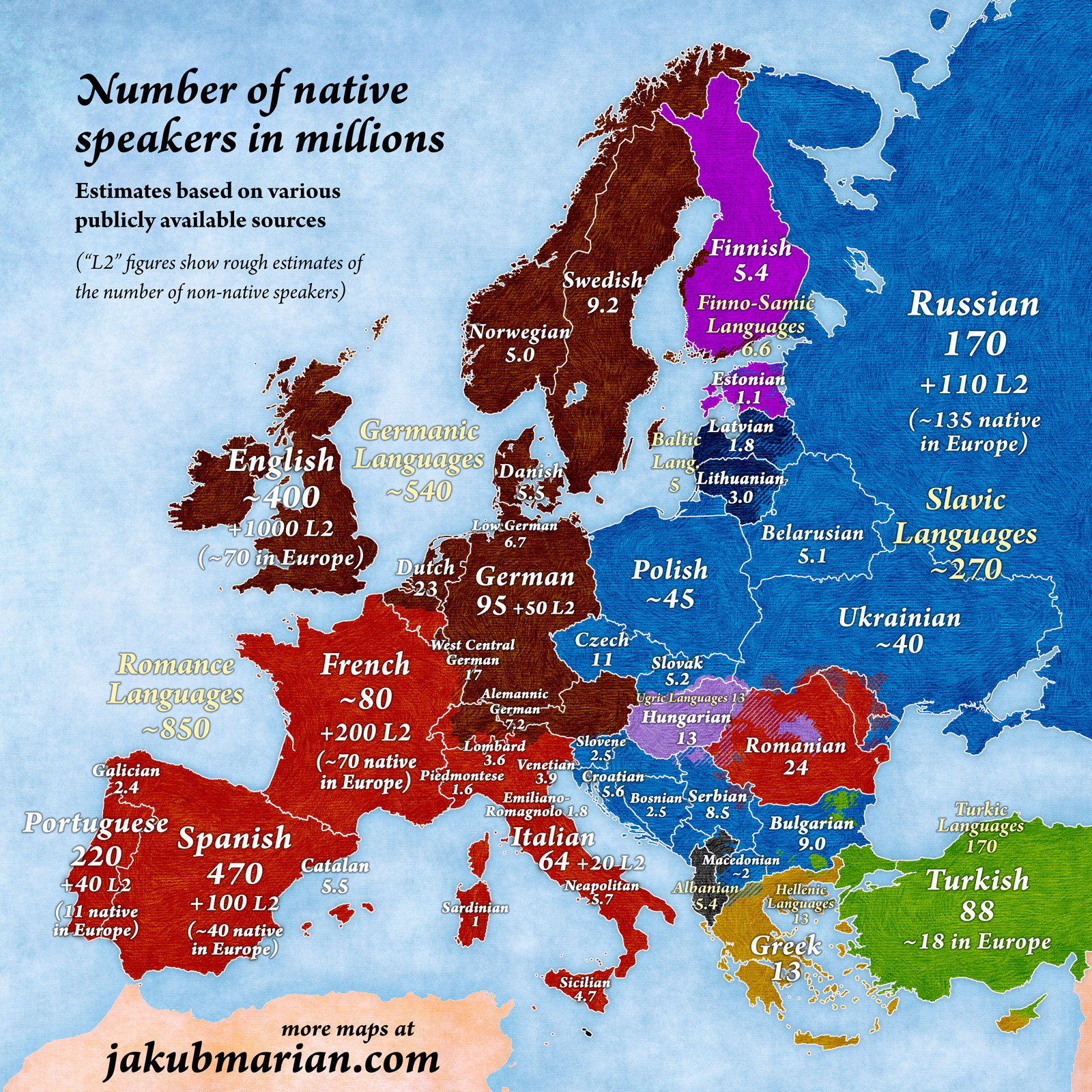 Todos los idiomas de Europa, y sus hablantes